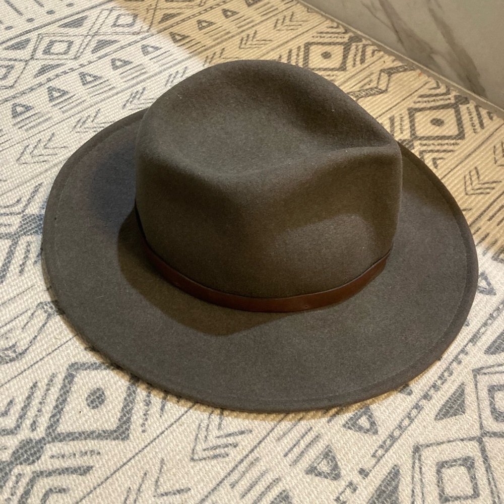 Dorfman Pacific USA wool Aussie hat in a loden brown color with a leather band M - Picture 4 of 7